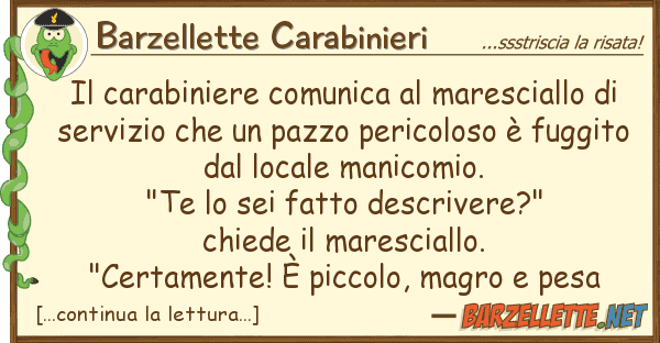 Barzellette Carabinieri carabiniere comunica maresciallo d
