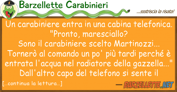Barzellette Carabinieri carabiniere entra cabina telef