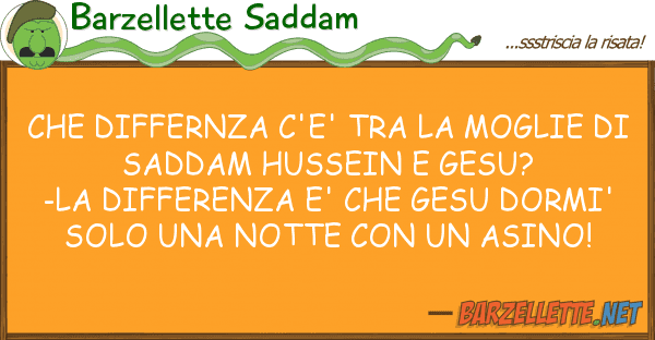 Barzellette Saddam differnza c'e' moglie sadd
