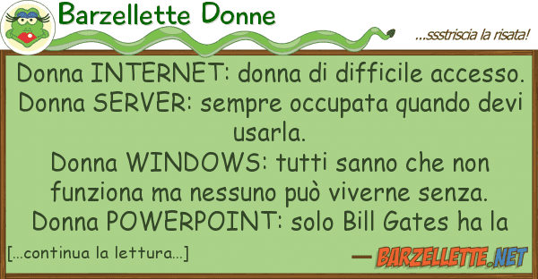 Barzellette Donne donna internet: donna difficile acces