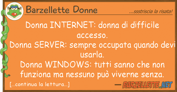 Barzellette Donne donna internet: donna difficile acces