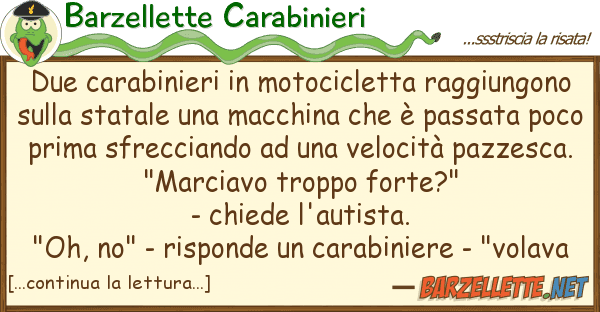 Barzellette Carabinieri due carabinieri motocicletta raggiung