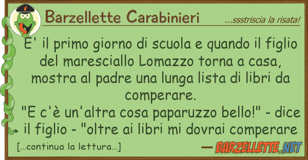 Barzellette Carabinieri e' primo giorno scuola quando