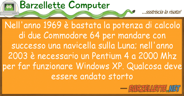 Barzellette Computer nell'anno 1969 è bastata potenza