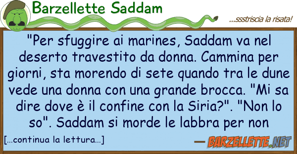 Barzellette Saddam "per sfuggire marines, saddam va