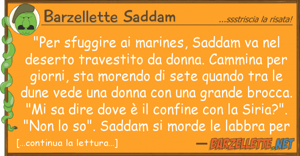 Barzellette Saddam "per sfuggire marines, saddam va