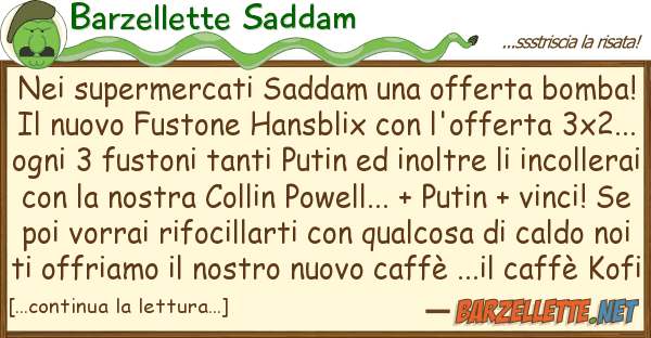Barzellette Saddam supermercati saddam offerta bomb