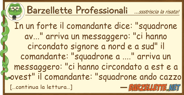 Barzellette Professionali forte comandante dice: "squadro