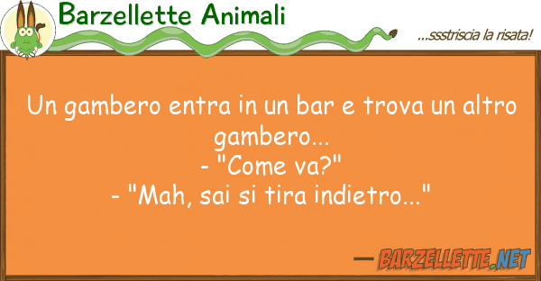 Barzellette Animali gambero entra bar trova