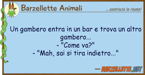 Barzellette Animali gambero entra bar trova