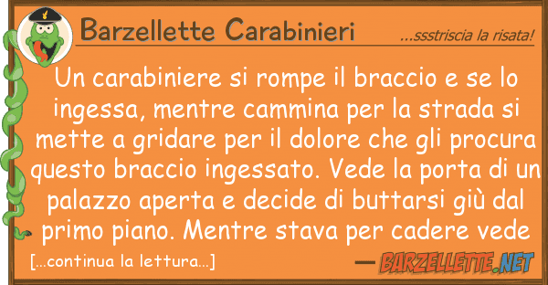 Barzellette Carabinieri carabiniere rompe braccio