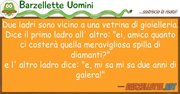 Barzellette Uomini due ladri sono vicino vetrina g