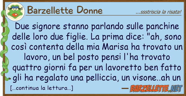 Barzellette Donne due signore stanno parlando panchi