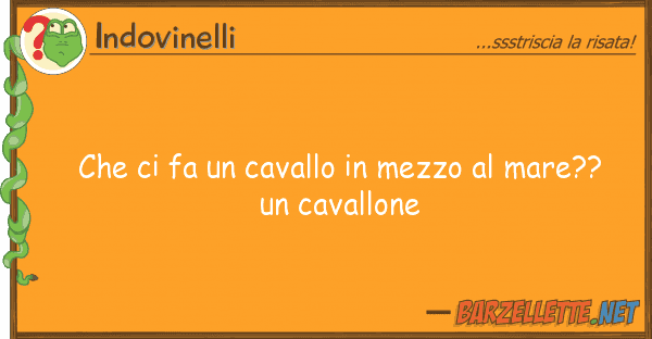 Indovinelli fa cavallo mezzo mare??
