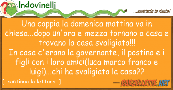 Indovinelli coppia domenica mattina va