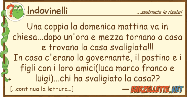 Indovinelli coppia domenica mattina va