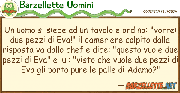 Barzellette Uomini uomo siede tavolo ordina: