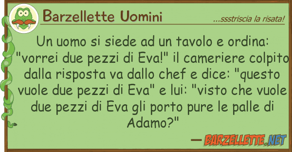 Barzellette Uomini uomo siede tavolo ordina: