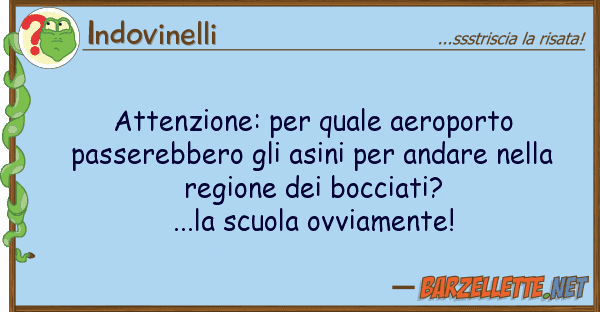 Indovinelli attenzione: aeroporto passereb
