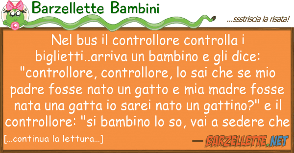 Barzellette Bambini bus controllore controlla bigli