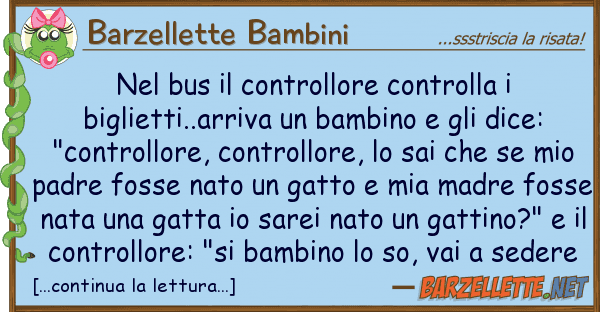 Barzellette Bambini bus controllore controlla bigli