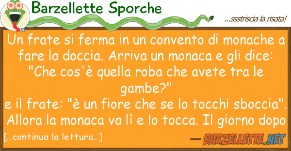 Barzellette Sporche frate ferma convento mona