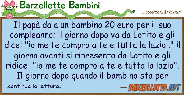 Barzellette Bambini papà bambino 20 euro