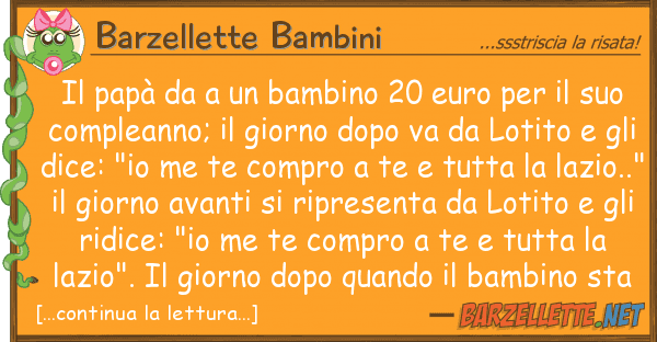 Barzellette Bambini papà bambino 20 euro