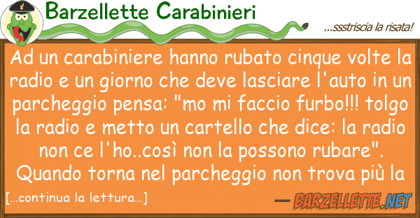 Barzellette Carabinieri carabiniere hanno rubato cinque vo