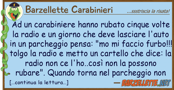 Barzellette Carabinieri carabiniere hanno rubato cinque vo