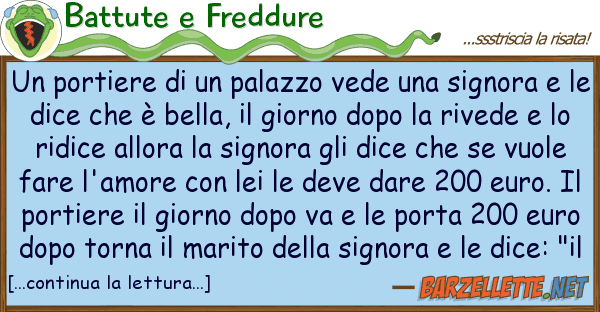 Battute e Freddure portiere palazzo vede signo