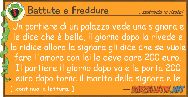 Battute e Freddure portiere palazzo vede signo