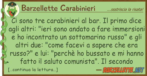 Barzellette Carabinieri sono tre carabinieri bar. primo