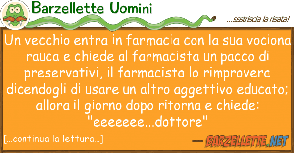 Barzellette Uomini vecchio entra farmacia