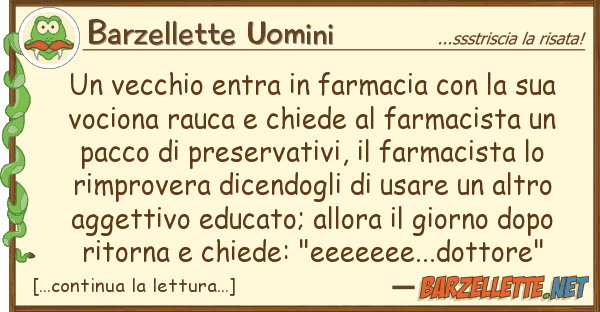 Barzellette Uomini vecchio entra farmacia