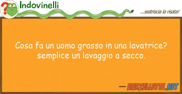 Indovinelli cosa fa uomo grasso lavatrice?