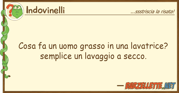 Indovinelli cosa fa uomo grasso lavatrice?