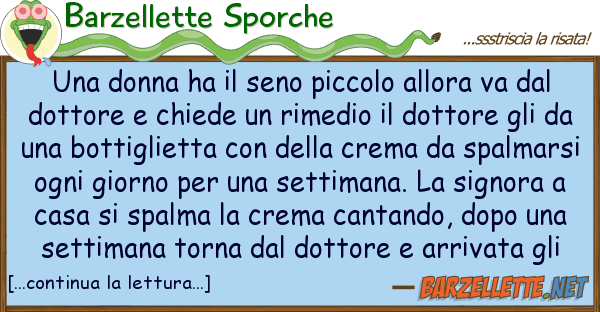 Barzellette Sporche donna ha seno piccolo allora va d