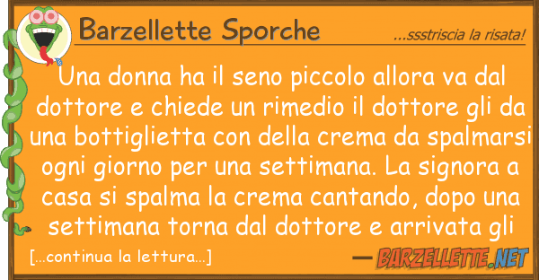 Barzellette Sporche donna ha seno piccolo allora va d