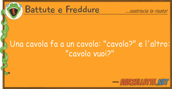 Battute e Freddure cavola fa cavolo: "cavolo?"