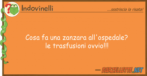 Indovinelli cosa fa zanzara all'ospedale?