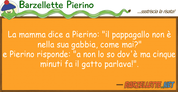 Barzellette Pierino mamma dice pierino: "il pappagallo