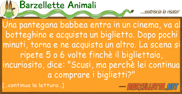 Barzellette Animali pantegana babbea entra cinema,