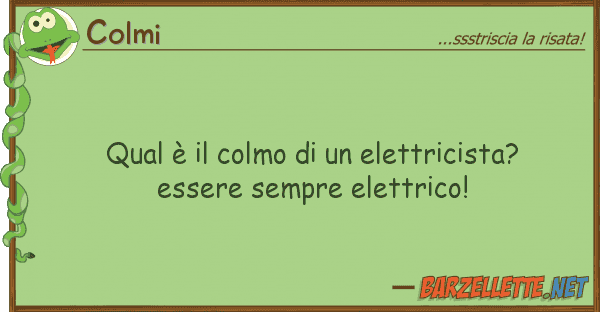 Colmi qual è colmo elettricista? ess