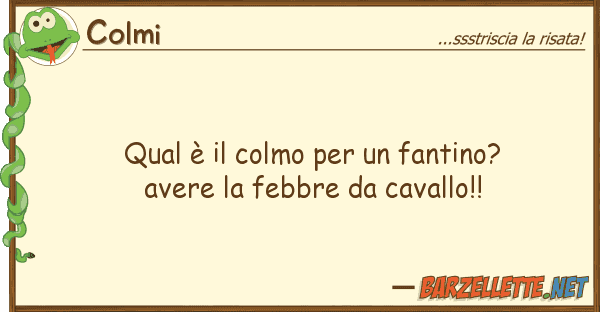 Colmi qual è colmo fantino? avere
