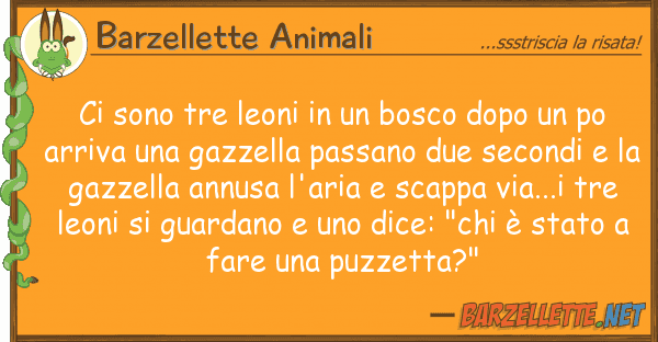 Barzellette Animali sono tre leoni bosco dopo po