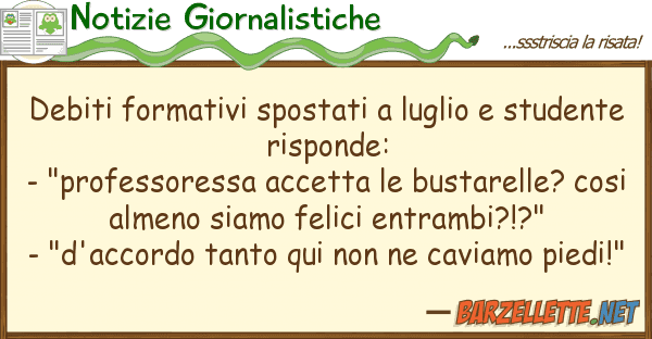 Notizie Giornalistiche debiti formativi spostati luglio stu