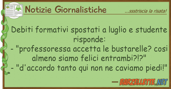 Notizie Giornalistiche debiti formativi spostati luglio stu