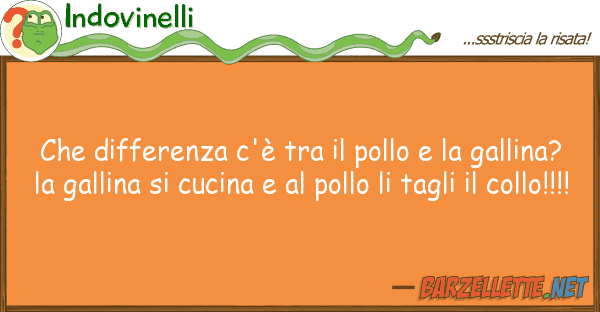 Indovinelli differenza c'è pollo ga