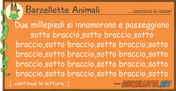 Barzellette Animali due millepiedi innamorano passeggia
